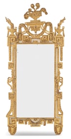 Neoclassical Giltwood and Painted Pier Mirror