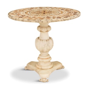 Italian Alabaster and Scagliola Center Table