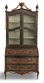 Extraordinary Italian Rococo Polychrome Secretary