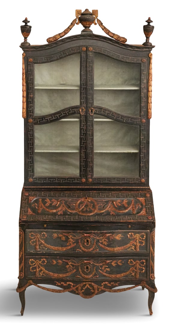 Extraordinary Italian Rococo Polychrome Secretary (1 of 4)