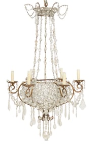 Italian Gilt-Metal and Crystal Chandelier