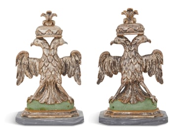 Pair of Habsburg Crowned Double-Headed Eagles