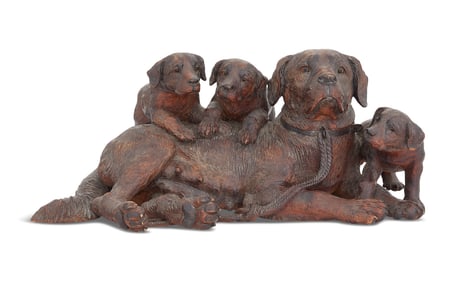 Black Forest Carved Retriever and Her Puppies