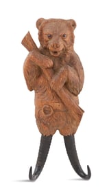 Swiss Black Forest Walnut and Horn Whip Hook