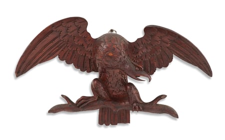 Swiss Black Forest Carved Walnut Eagle