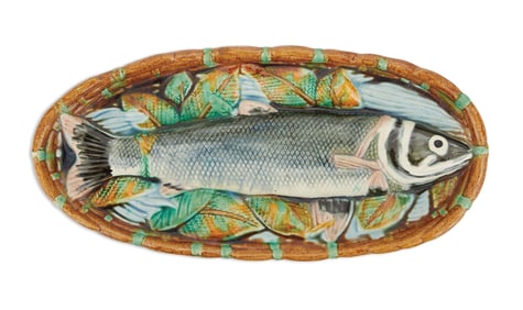 Minton Palissy Majolica Fish in a Basket