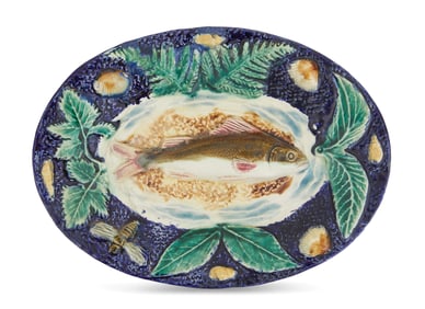 French Palissy Majolica Fish Plaque