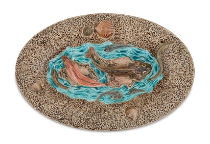 French Palissy Majolica Fish Plaque
