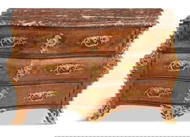 Louis XV Marble-Top and Bronze-Mounted Commode