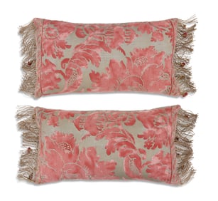 Pair of Fortuny Silk Pillows