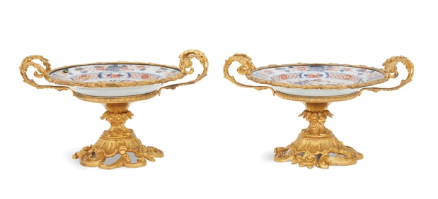 Franco-Chinese Bronze-Mounted Imari Plates
