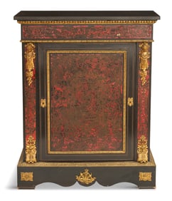 Napoleon III Boulle and Marble-Top Parlor Cabinet