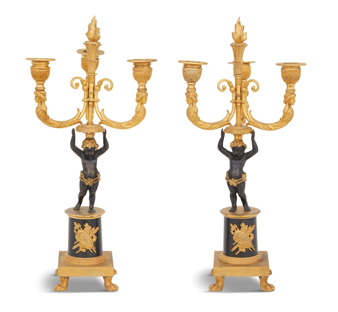 Restauration Bronze Dore et Patine Candelabra (1 of 5)