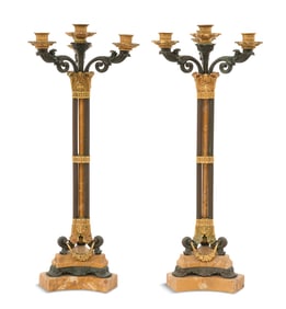 Marble and Bronze Restauration Candelabra