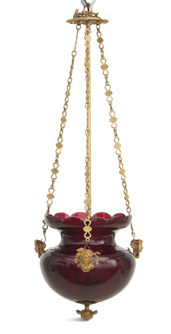 French Bronze-Mounted Glass Lantern (1 of 2)