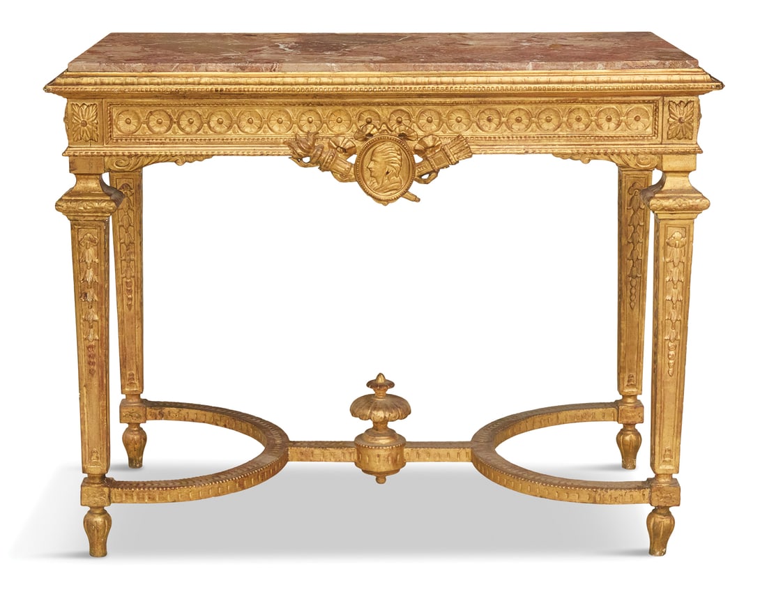 Louis XVI-Style Marble-Top Center Table (1 of 4)