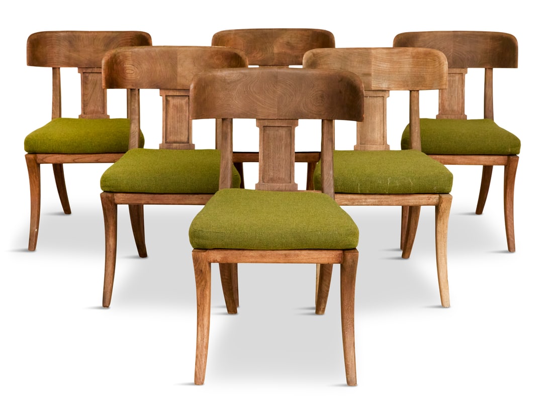 Suite of Six Michael Taylor Teak "Klismos" Chairs (1 of 5)