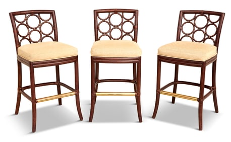 Suite of Three McGuire "Ring" Barstools