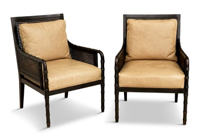 Pair of Palecek Regency-Style Armchairs