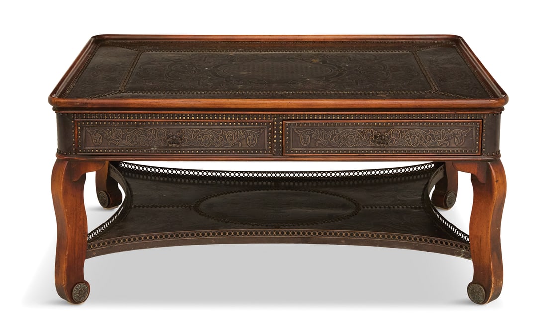 Theodore Alexander Etched Brass Cocktail Table (1 of 3)