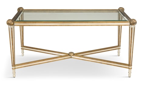 LaBarge Brass and Brushed Steel Cocktail Table