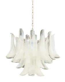 Murano Glass and Chrome Chandelier