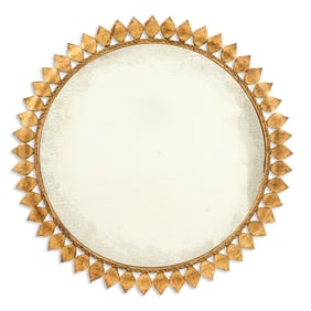 Contemporary Gilt-Metal "Sunflower" Mirror