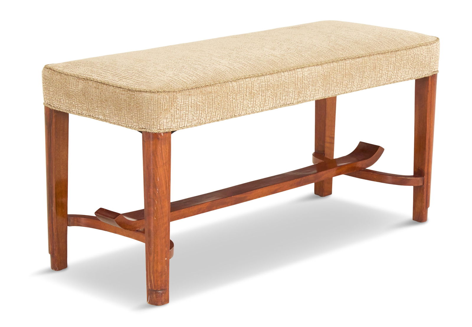 Art Deco Upholstered Hardwood Bench (1 of 6)