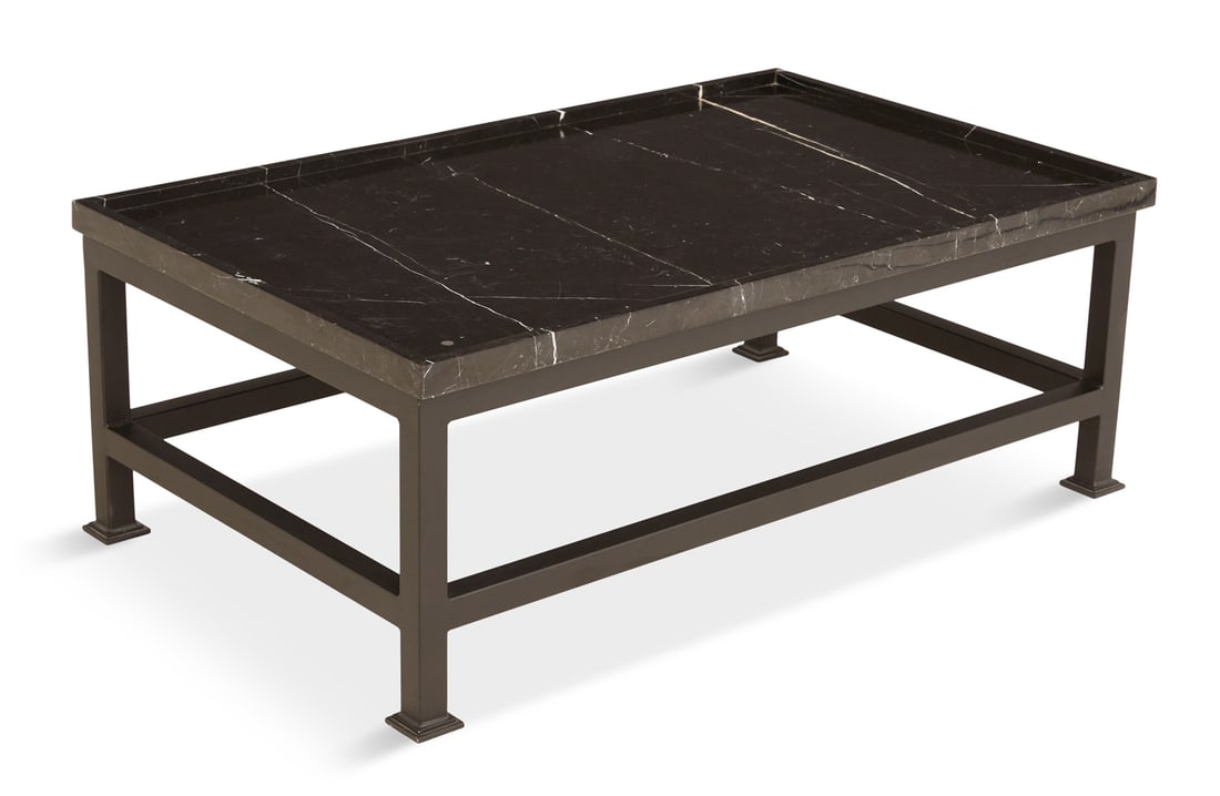 Steel and Noir de Sable Marble Coffee Table (1 of 3)