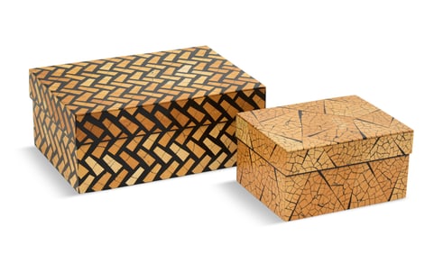 Two R & Y Augousti Inlaid Wooden Boxes