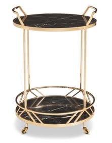 Steel and Marble "Gabby" Drinks Trolley