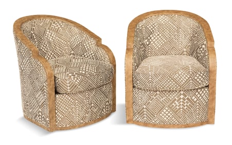 Pair of Contemporary Wesley Hall Swivel Chairs