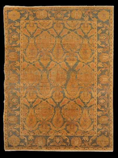 Semi-Antique Oushak Carpet: Semi-Antique Oushak Carpet, 8'8" x 11'6".