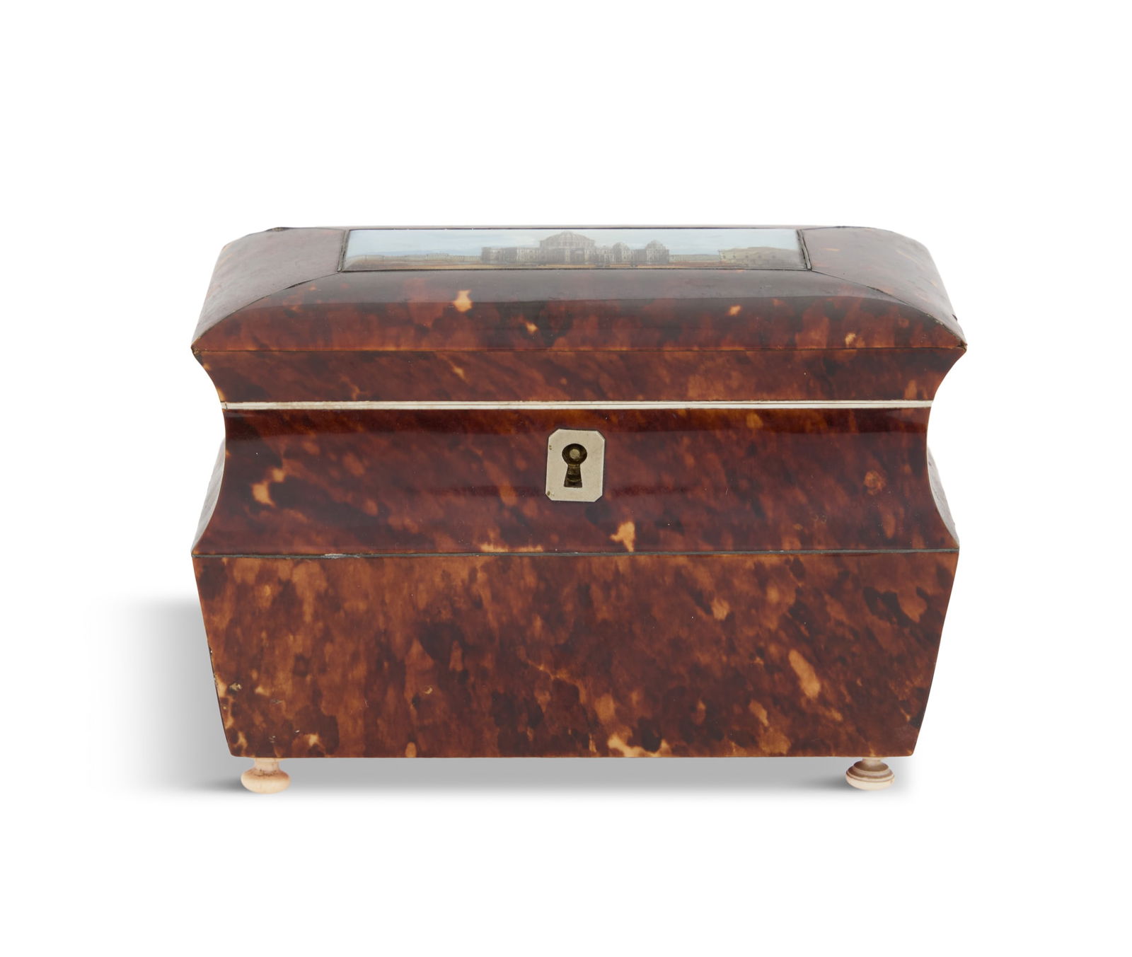 Verre Eglomise-Mounted Tortoiseshell Tea Caddy (1 of 5)