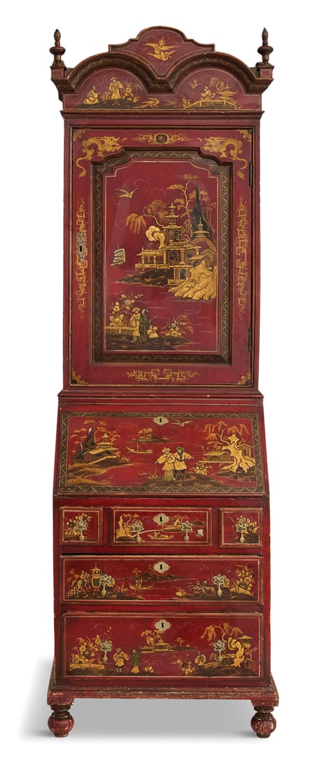 Queen Anne Red-Lacquered Secretary (1 of 5)