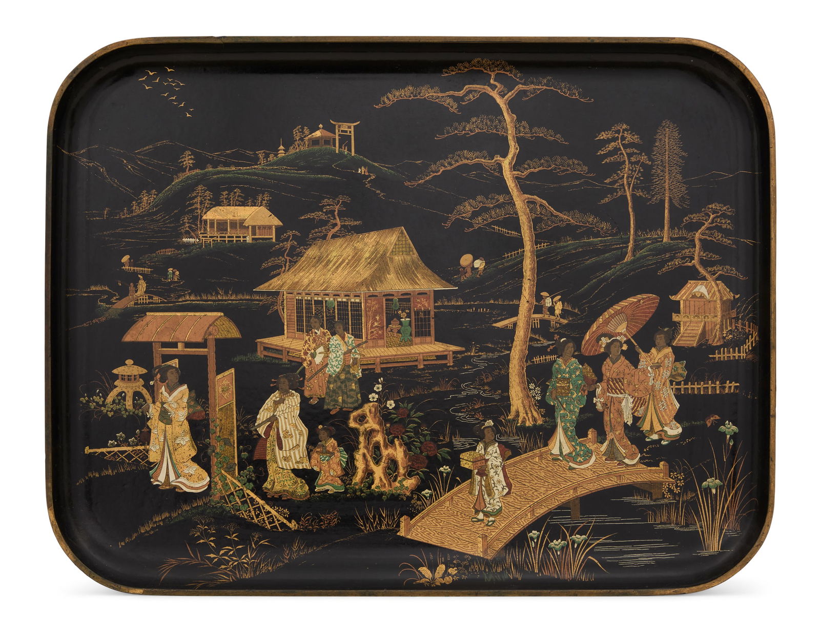 Japanese Meiji Period Papier-Mache Tray (1 of 2)