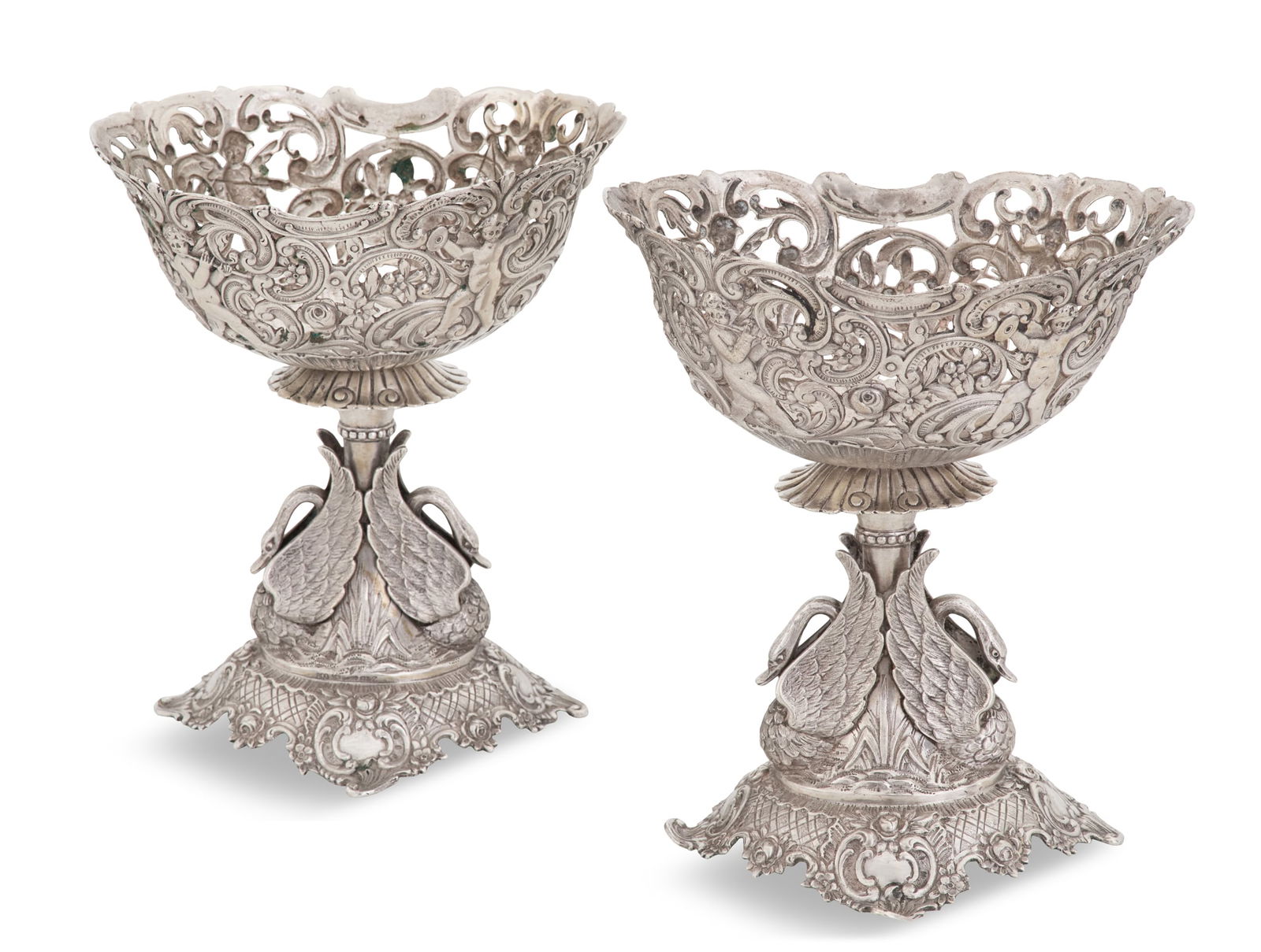 Pair of German Silver Compotes (1 of 2)