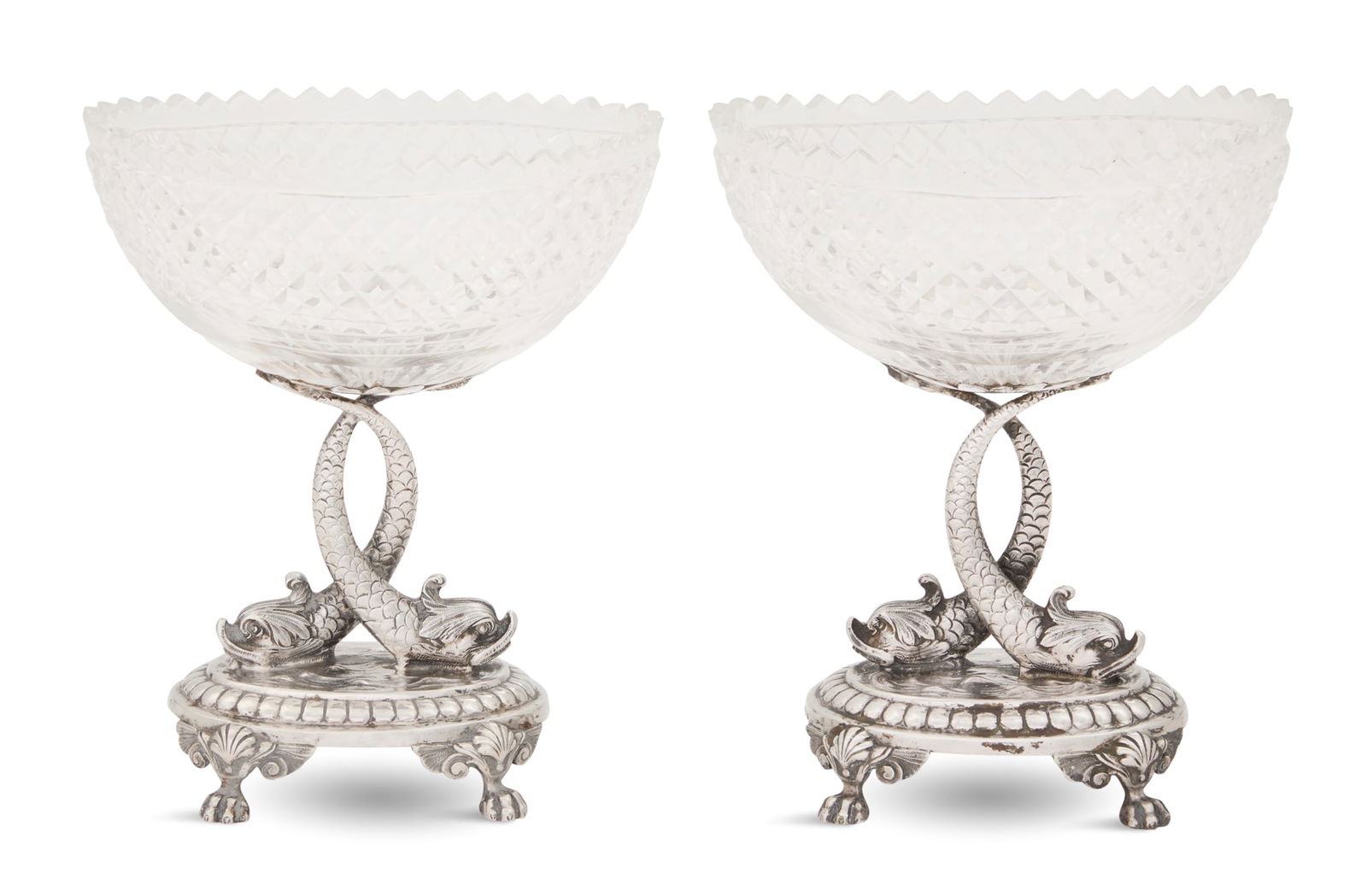Pair of German Silver and Glass Condiment Stands (1 of 2)
