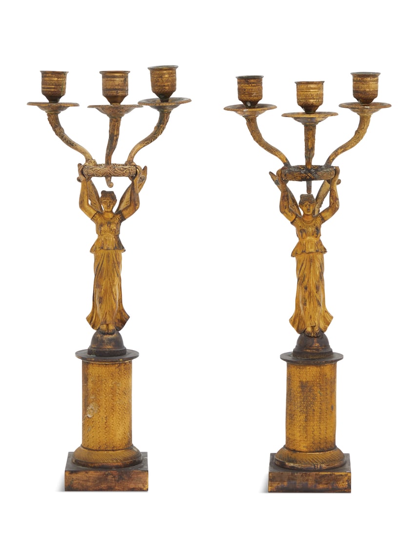 Pair of French Gilt-Bronze Figural Candelabra (1 of 4)