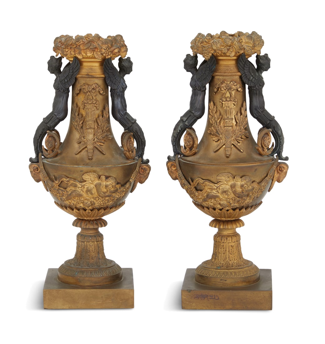 French Gilt- and Patinated Bronze Vases (1 of 5)