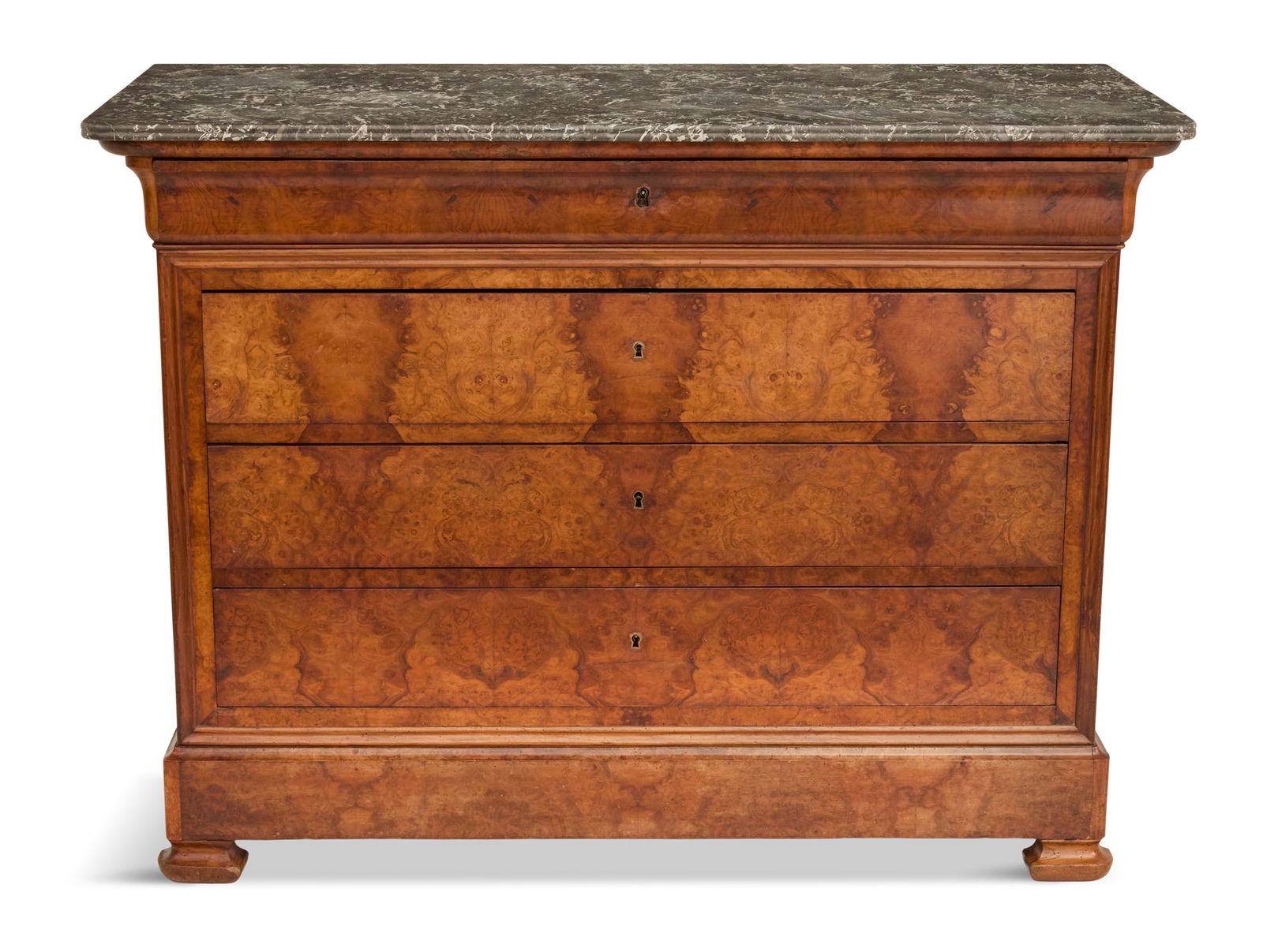 Burl Walnut Marble-Top Commode (1 of 3)