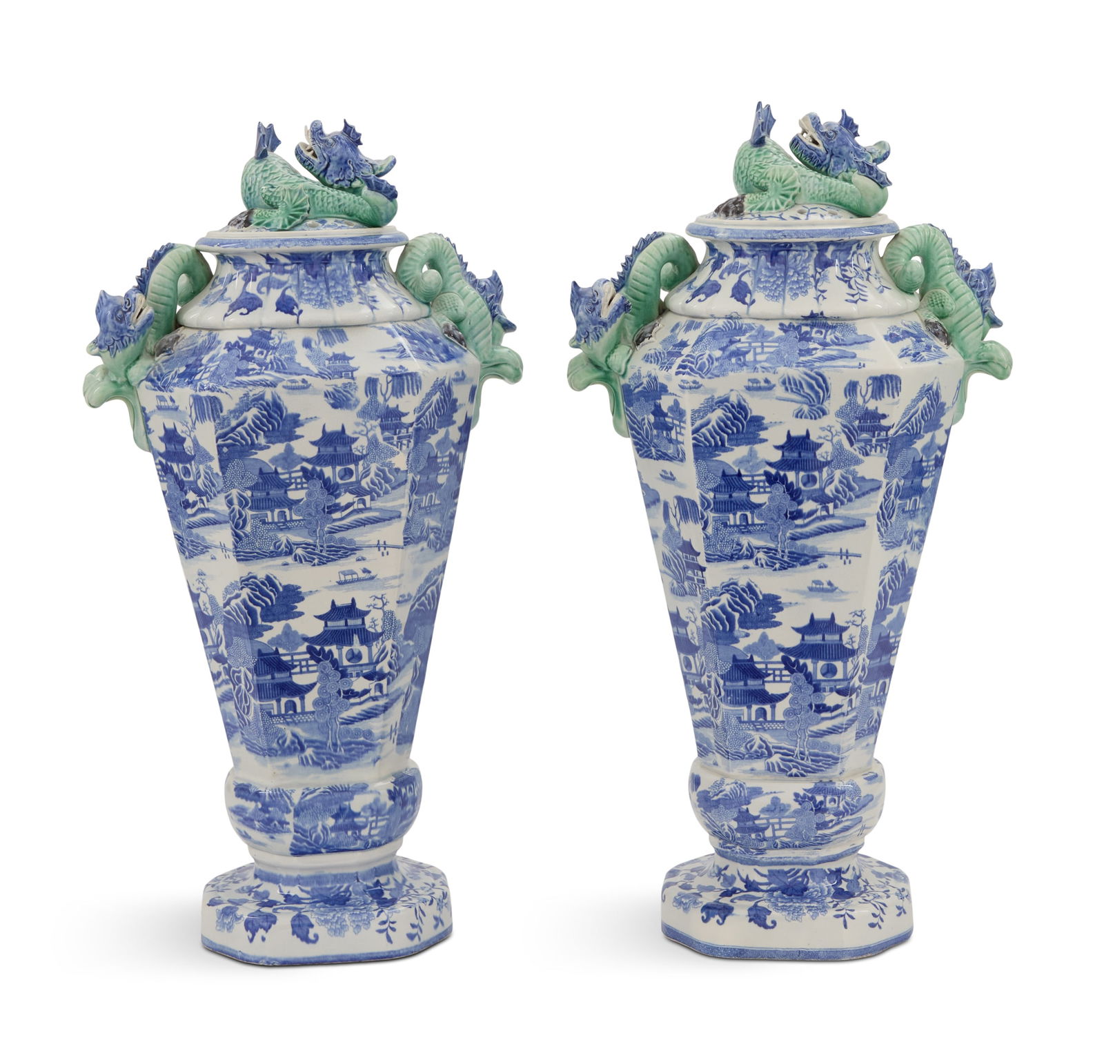 Impressive Pair of Mason's Ironstone Potpourri Vases (1 of 4)