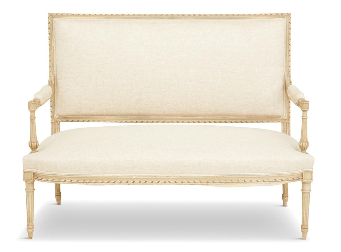 Louis XVI-Style Creme-Peinte Settee