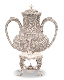American Silverplate Repousse Hot Water Urn