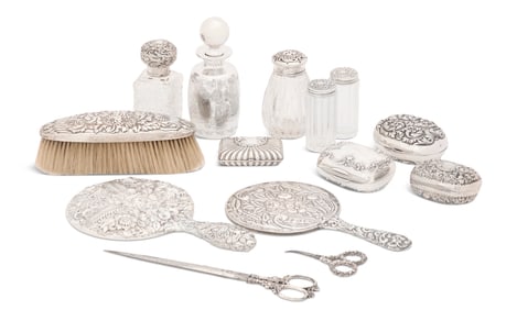 Repousse and Other Dresser Silver