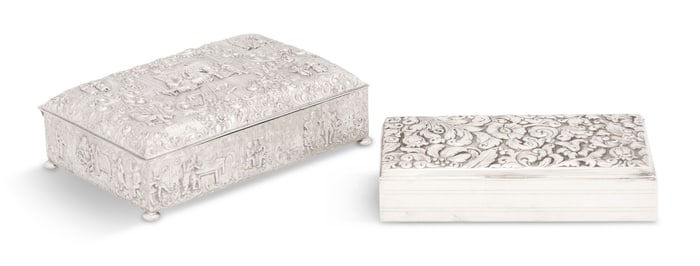 Two Silverplate Cigarette Boxes