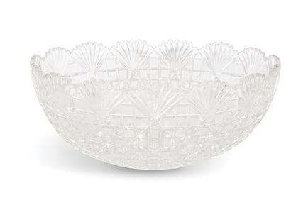 Brilliant Period "Harvard" Pattern Punch Bowl