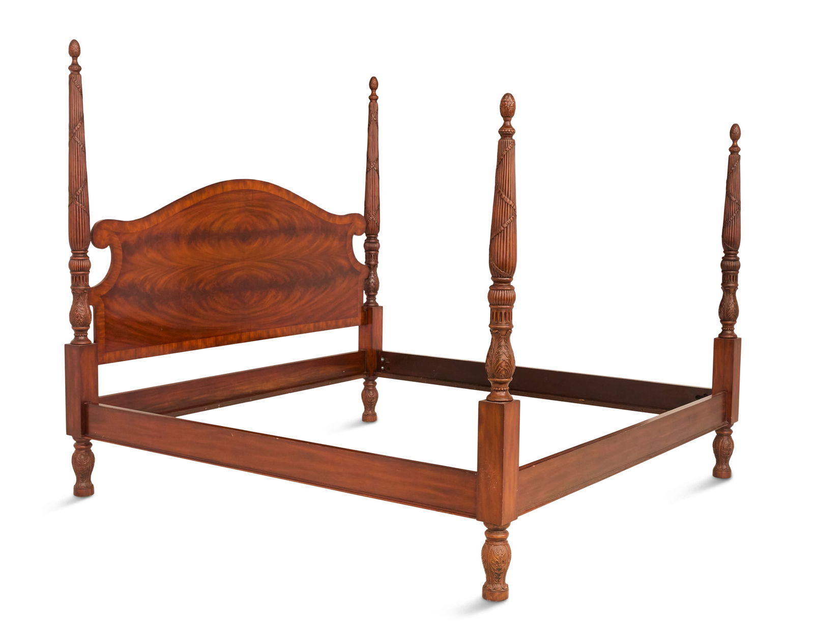 King-Size Mahogany Four-Post Bed (1 of 2)