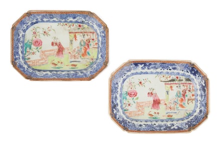 Pair of Chinese Famille Rose Small Platters