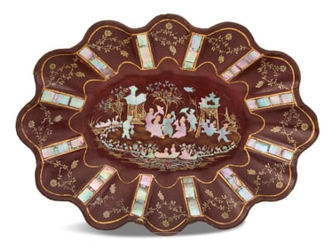 Unusual English Papier-Mache Bread Tray